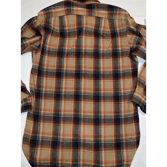 Vintage Pendleton Men's M/L 15 1/2 42" Chest Plaid Shirt Red Tan Gray Wool EUC - Picture 12 of 13